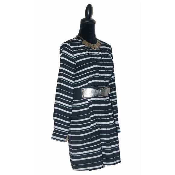 NWOT Ann Taylor Loft Pleated Flouncy Shirt Dress - Picture 3 of 6